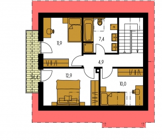 Floor plan of second floor - KLASSIK 104